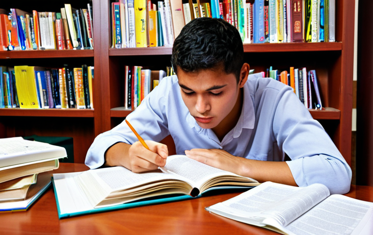 ** A student diligently studying a TESOL textbook at a desk, surrounded by books and notes. Focus on the determination and effort required to complete the TESOL certification.

**